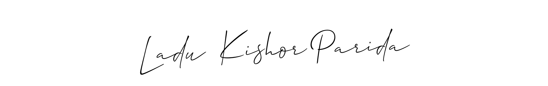 if you are searching for the best signature style for your name Ladu  Kishor Parida. so please give up your signature search. here we have designed multiple signature styles  using Allison_Script. Ladu  Kishor Parida signature style 2 images and pictures png