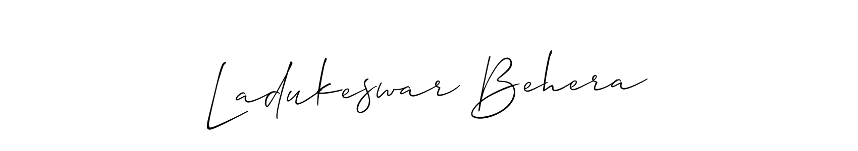 Make a beautiful signature design for name Ladukeswar Behera. With this signature (Allison_Script) style, you can create a handwritten signature for free. Ladukeswar Behera signature style 2 images and pictures png