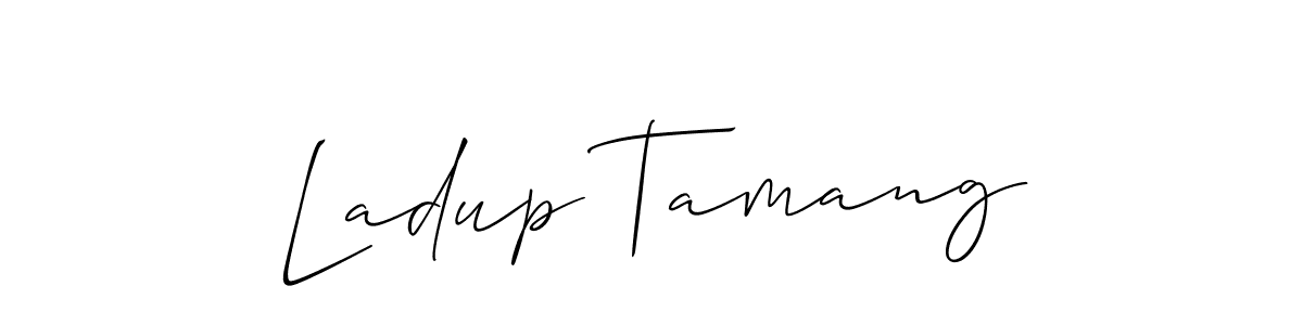 It looks lik you need a new signature style for name Ladup Tamang. Design unique handwritten (Allison_Script) signature with our free signature maker in just a few clicks. Ladup Tamang signature style 2 images and pictures png