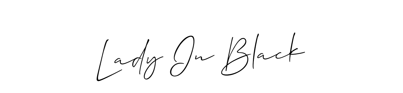 Similarly Allison_Script is the best handwritten signature design. Signature creator online .You can use it as an online autograph creator for name Lady In Black. Lady In Black signature style 2 images and pictures png