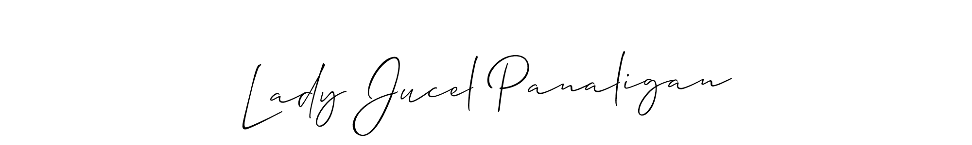 It looks lik you need a new signature style for name Lady Jucel Panaligan. Design unique handwritten (Allison_Script) signature with our free signature maker in just a few clicks. Lady Jucel Panaligan signature style 2 images and pictures png