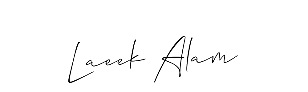 Make a short Laeek Alam signature style. Manage your documents anywhere anytime using Allison_Script. Create and add eSignatures, submit forms, share and send files easily. Laeek Alam signature style 2 images and pictures png