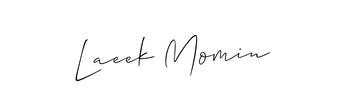 Create a beautiful signature design for name Laeek Momin. With this signature (Allison_Script) fonts, you can make a handwritten signature for free. Laeek Momin signature style 2 images and pictures png
