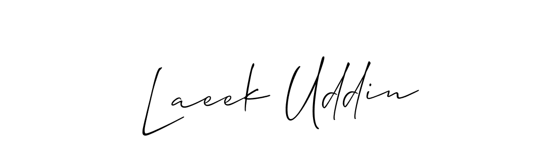 You should practise on your own different ways (Allison_Script) to write your name (Laeek Uddin) in signature. don't let someone else do it for you. Laeek Uddin signature style 2 images and pictures png