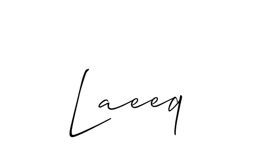 How to make Laeeq name signature. Use Allison_Script style for creating short signs online. This is the latest handwritten sign. Laeeq signature style 2 images and pictures png