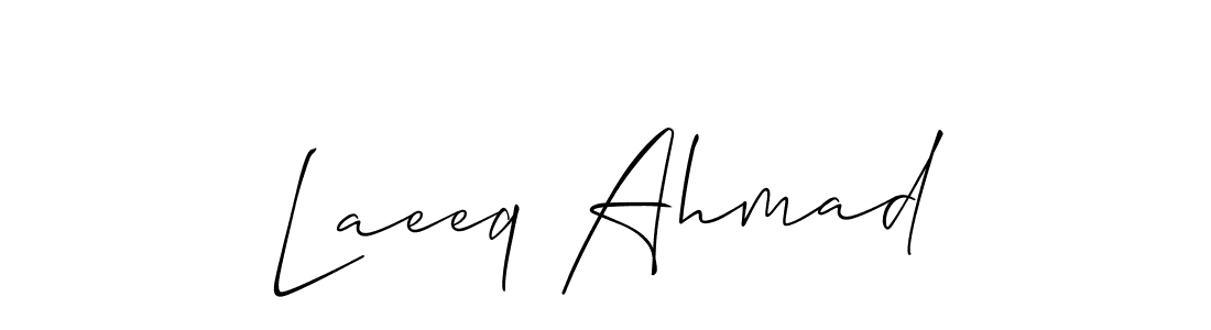 Similarly Allison_Script is the best handwritten signature design. Signature creator online .You can use it as an online autograph creator for name Laeeq Ahmad. Laeeq Ahmad signature style 2 images and pictures png