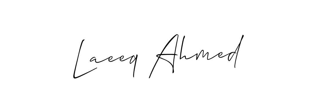 You should practise on your own different ways (Allison_Script) to write your name (Laeeq Ahmed) in signature. don't let someone else do it for you. Laeeq Ahmed signature style 2 images and pictures png