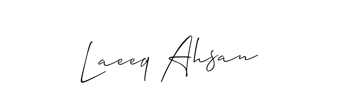 Design your own signature with our free online signature maker. With this signature software, you can create a handwritten (Allison_Script) signature for name Laeeq Ahsan. Laeeq Ahsan signature style 2 images and pictures png