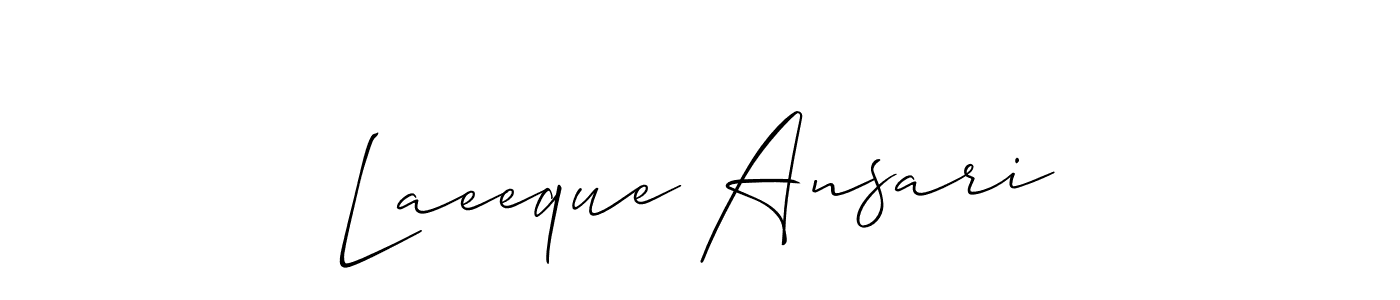 This is the best signature style for the Laeeque Ansari name. Also you like these signature font (Allison_Script). Mix name signature. Laeeque Ansari signature style 2 images and pictures png