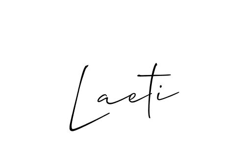 Allison_Script is a professional signature style that is perfect for those who want to add a touch of class to their signature. It is also a great choice for those who want to make their signature more unique. Get Laeti name to fancy signature for free. Laeti signature style 2 images and pictures png