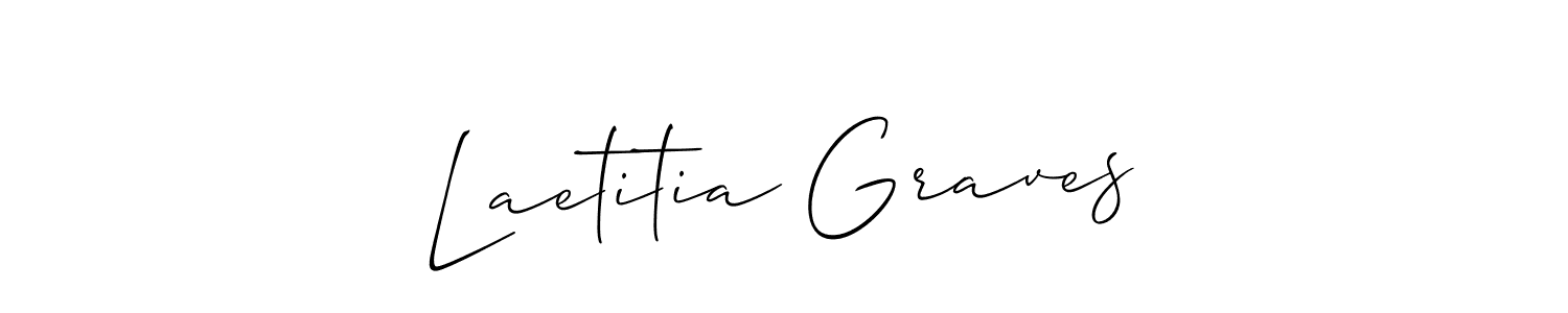 Also You can easily find your signature by using the search form. We will create Laetitia Graves name handwritten signature images for you free of cost using Allison_Script sign style. Laetitia Graves signature style 2 images and pictures png
