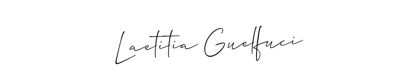 Allison_Script is a professional signature style that is perfect for those who want to add a touch of class to their signature. It is also a great choice for those who want to make their signature more unique. Get Laetitia Guelfuci name to fancy signature for free. Laetitia Guelfuci signature style 2 images and pictures png