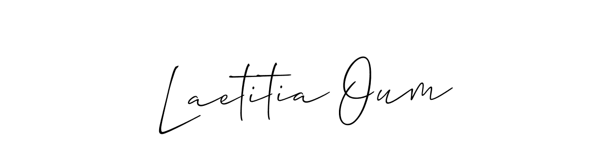 Make a beautiful signature design for name Laetitia Oum. With this signature (Allison_Script) style, you can create a handwritten signature for free. Laetitia Oum signature style 2 images and pictures png