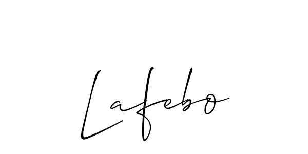 It looks lik you need a new signature style for name Lafebo. Design unique handwritten (Allison_Script) signature with our free signature maker in just a few clicks. Lafebo signature style 2 images and pictures png
