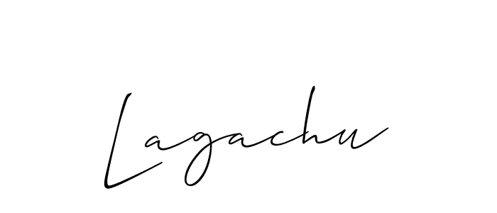 Design your own signature with our free online signature maker. With this signature software, you can create a handwritten (Allison_Script) signature for name Lagachu. Lagachu signature style 2 images and pictures png