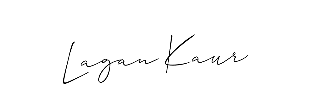 You should practise on your own different ways (Allison_Script) to write your name (Lagan Kaur) in signature. don't let someone else do it for you. Lagan Kaur signature style 2 images and pictures png