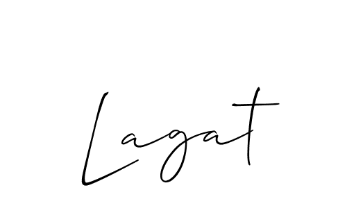 Create a beautiful signature design for name Lagat. With this signature (Allison_Script) fonts, you can make a handwritten signature for free. Lagat signature style 2 images and pictures png
