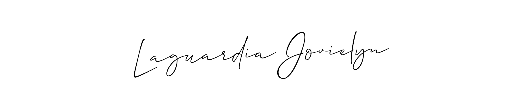 Design your own signature with our free online signature maker. With this signature software, you can create a handwritten (Allison_Script) signature for name Laguardia Jovielyn. Laguardia Jovielyn signature style 2 images and pictures png