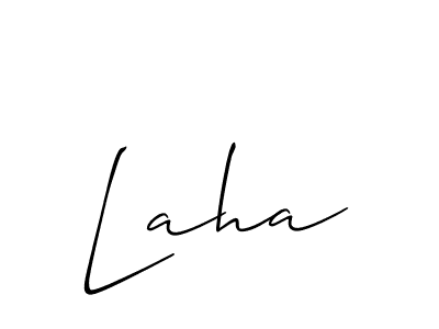 Use a signature maker to create a handwritten signature online. With this signature software, you can design (Allison_Script) your own signature for name Laha. Laha signature style 2 images and pictures png