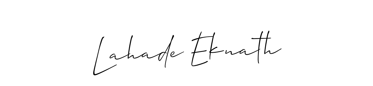 Use a signature maker to create a handwritten signature online. With this signature software, you can design (Allison_Script) your own signature for name Lahade Eknath. Lahade Eknath signature style 2 images and pictures png