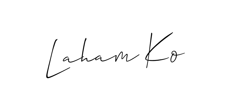 Make a beautiful signature design for name Laham Ko. With this signature (Allison_Script) style, you can create a handwritten signature for free. Laham Ko signature style 2 images and pictures png