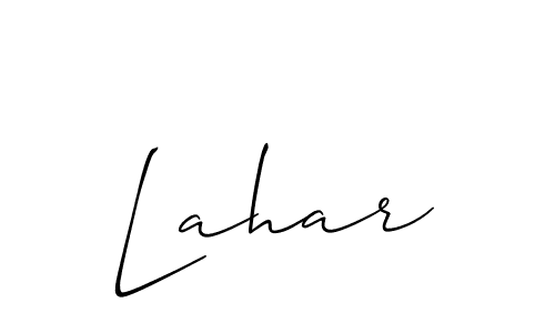 Make a beautiful signature design for name Lahar. With this signature (Allison_Script) style, you can create a handwritten signature for free. Lahar signature style 2 images and pictures png