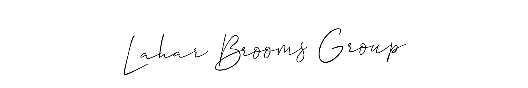 How to make Lahar Brooms Group name signature. Use Allison_Script style for creating short signs online. This is the latest handwritten sign. Lahar Brooms Group signature style 2 images and pictures png