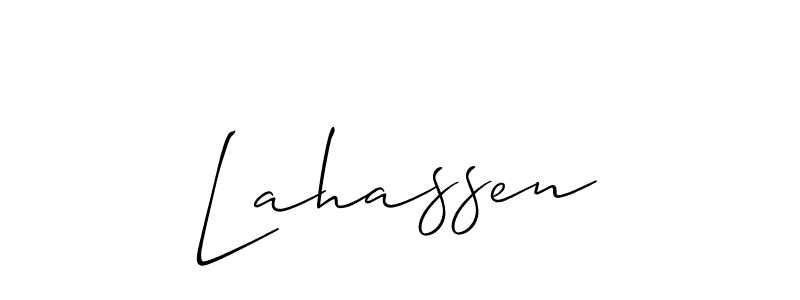 Best and Professional Signature Style for Lahassen. Allison_Script Best Signature Style Collection. Lahassen signature style 2 images and pictures png