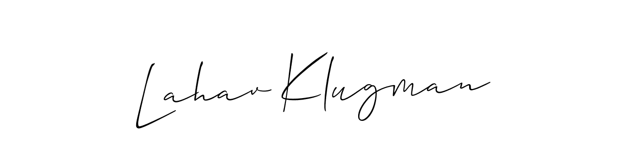 Use a signature maker to create a handwritten signature online. With this signature software, you can design (Allison_Script) your own signature for name Lahav Klugman. Lahav Klugman signature style 2 images and pictures png