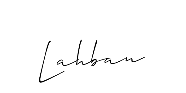 You should practise on your own different ways (Allison_Script) to write your name (Lahban) in signature. don't let someone else do it for you. Lahban signature style 2 images and pictures png