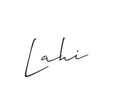 The best way (Allison_Script) to make a short signature is to pick only two or three words in your name. The name Lahi include a total of six letters. For converting this name. Lahi signature style 2 images and pictures png