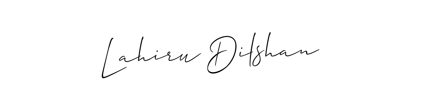 Allison_Script is a professional signature style that is perfect for those who want to add a touch of class to their signature. It is also a great choice for those who want to make their signature more unique. Get Lahiru Dilshan name to fancy signature for free. Lahiru Dilshan signature style 2 images and pictures png