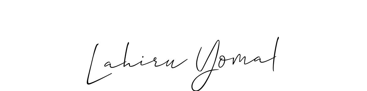 You should practise on your own different ways (Allison_Script) to write your name (Lahiru Yomal) in signature. don't let someone else do it for you. Lahiru Yomal signature style 2 images and pictures png