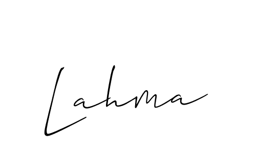 Allison_Script is a professional signature style that is perfect for those who want to add a touch of class to their signature. It is also a great choice for those who want to make their signature more unique. Get Lahma name to fancy signature for free. Lahma signature style 2 images and pictures png