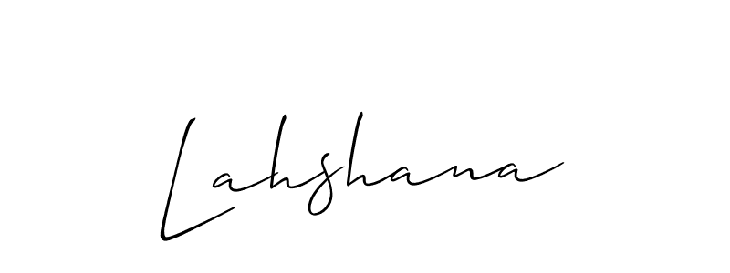 Make a short Lahshana signature style. Manage your documents anywhere anytime using Allison_Script. Create and add eSignatures, submit forms, share and send files easily. Lahshana signature style 2 images and pictures png