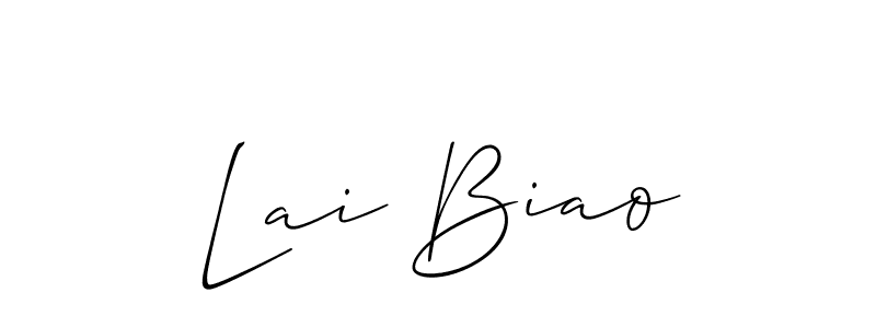 if you are searching for the best signature style for your name Lai Biao. so please give up your signature search. here we have designed multiple signature styles  using Allison_Script. Lai Biao signature style 2 images and pictures png