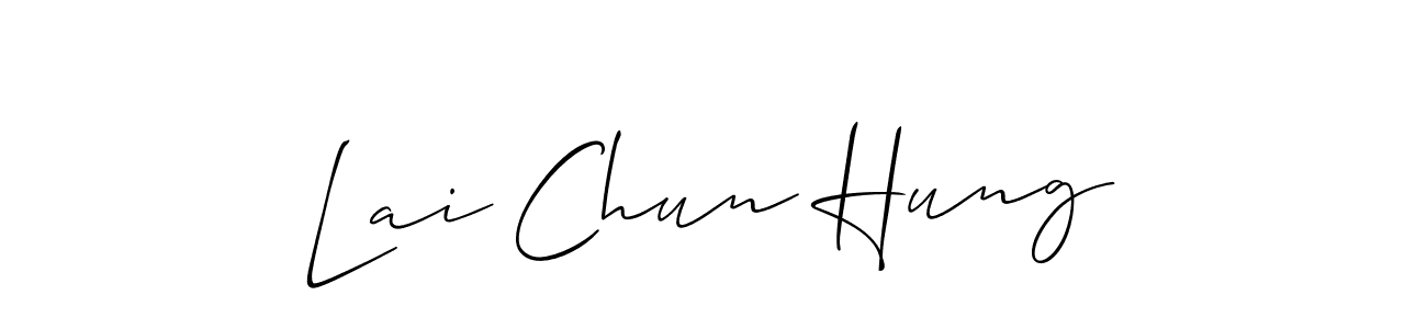 Make a beautiful signature design for name Lai Chun Hung. With this signature (Allison_Script) style, you can create a handwritten signature for free. Lai Chun Hung signature style 2 images and pictures png