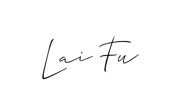 Also You can easily find your signature by using the search form. We will create Lai Fu name handwritten signature images for you free of cost using Allison_Script sign style. Lai Fu signature style 2 images and pictures png