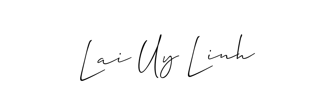 Also You can easily find your signature by using the search form. We will create Lai Uy Linh name handwritten signature images for you free of cost using Allison_Script sign style. Lai Uy Linh signature style 2 images and pictures png