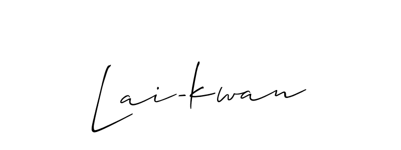 Use a signature maker to create a handwritten signature online. With this signature software, you can design (Allison_Script) your own signature for name Lai-kwan. Lai-kwan signature style 2 images and pictures png