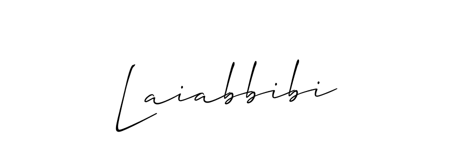 if you are searching for the best signature style for your name Laiabbibi. so please give up your signature search. here we have designed multiple signature styles  using Allison_Script. Laiabbibi signature style 2 images and pictures png