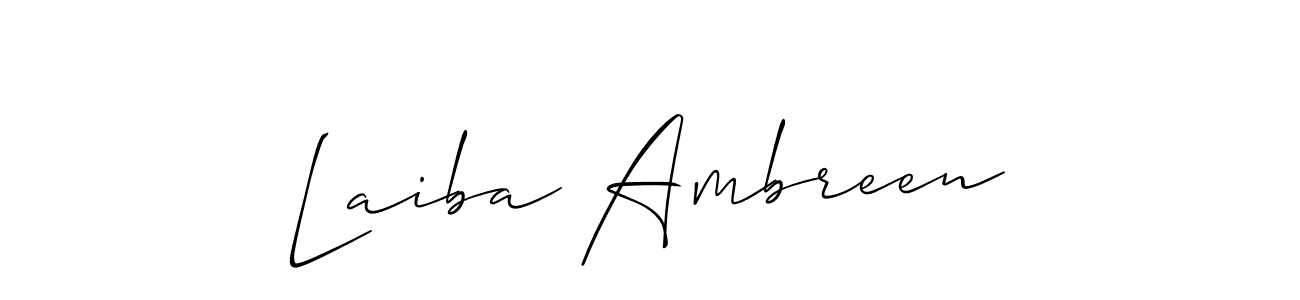 Design your own signature with our free online signature maker. With this signature software, you can create a handwritten (Allison_Script) signature for name Laiba Ambreen. Laiba Ambreen signature style 2 images and pictures png