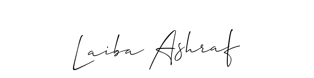 How to make Laiba Ashraf name signature. Use Allison_Script style for creating short signs online. This is the latest handwritten sign. Laiba Ashraf signature style 2 images and pictures png