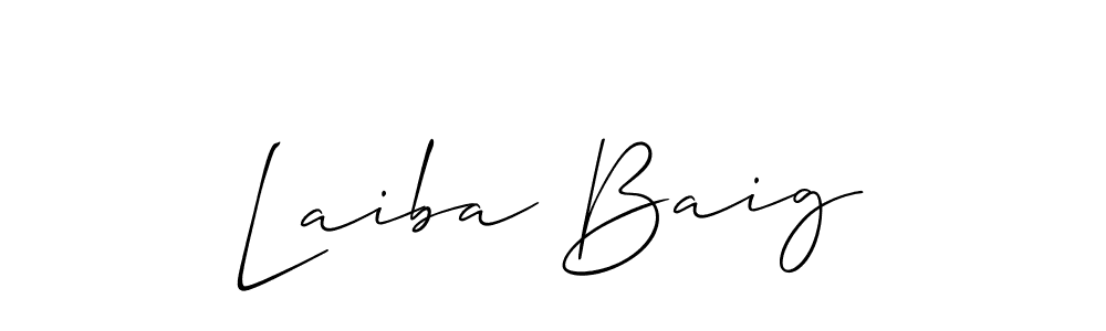 You should practise on your own different ways (Allison_Script) to write your name (Laiba Baig) in signature. don't let someone else do it for you. Laiba Baig signature style 2 images and pictures png