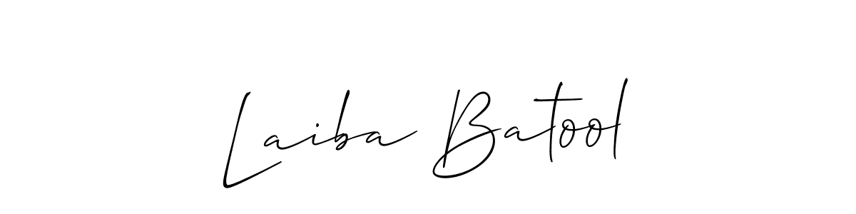 Also You can easily find your signature by using the search form. We will create Laiba Batool name handwritten signature images for you free of cost using Allison_Script sign style. Laiba Batool signature style 2 images and pictures png