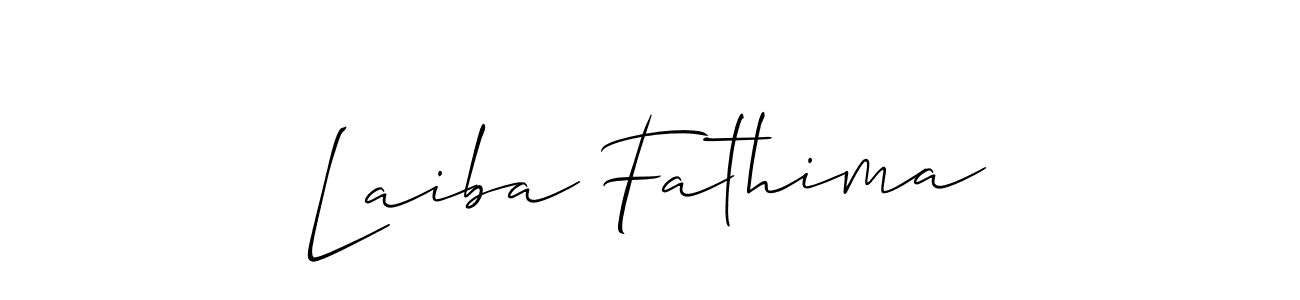 The best way (Allison_Script) to make a short signature is to pick only two or three words in your name. The name Laiba Fathima include a total of six letters. For converting this name. Laiba Fathima signature style 2 images and pictures png