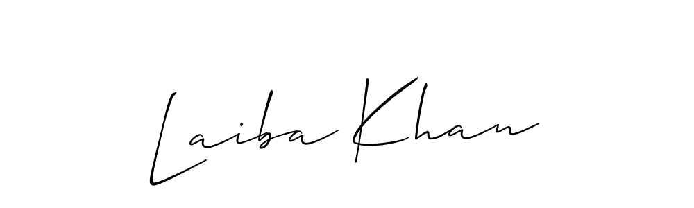 How to make Laiba Khan name signature. Use Allison_Script style for creating short signs online. This is the latest handwritten sign. Laiba Khan signature style 2 images and pictures png