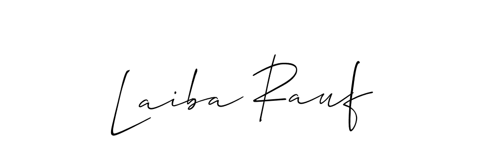 You should practise on your own different ways (Allison_Script) to write your name (Laiba Rauf) in signature. don't let someone else do it for you. Laiba Rauf signature style 2 images and pictures png