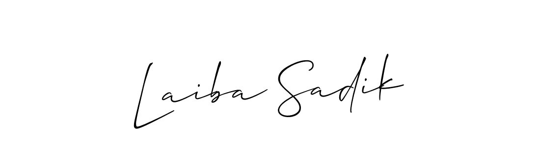 Make a short Laiba Sadik signature style. Manage your documents anywhere anytime using Allison_Script. Create and add eSignatures, submit forms, share and send files easily. Laiba Sadik signature style 2 images and pictures png