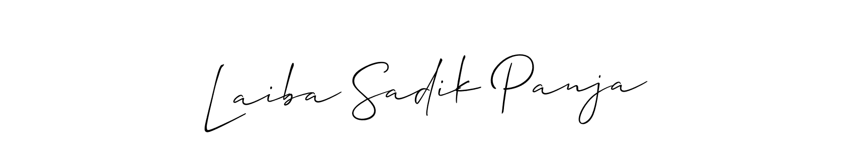 Also we have Laiba Sadik Panja name is the best signature style. Create professional handwritten signature collection using Allison_Script autograph style. Laiba Sadik Panja signature style 2 images and pictures png